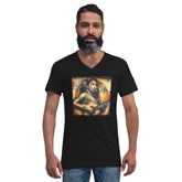 Music Speaks Guitar Roars Unisex Short Sleeve V-Neck T-Shirt - Beyond T-shirts